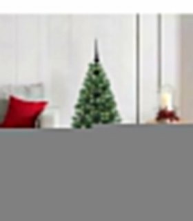 vidaXL Artificial Pre-lit Christmas Tree Green 120 cm PVC — Model: with 61 black balls