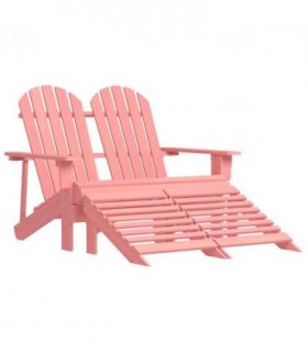vidaXL Garden Chair | Pink | Solid fir wood | Large | Detachable