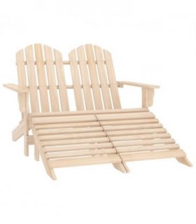 vidaXL Garden Chair | Natural Wood | Solid Fir Wood | 2-Seater | Detachable — Colour: light brown