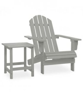 vidaXL Garden Chair | Grey | Solid fir wood | Large | Ergonomic | Garden Chair