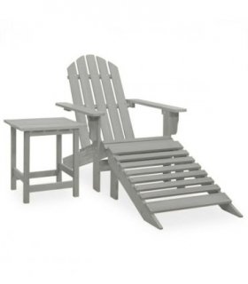 vidaXL Garden Chair | Grey | Solid Fir Wood | Large | Detachable | Garden Chair