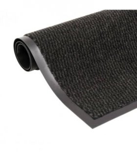 vidaXL Dust Control Mat Rectangular Tufted 90x150 cm Black — Size: 90 x 150 cm