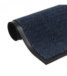vidaXL Dust Control Mat Rectangular Tufted 120x180 cm Blue — Size: 120 x 180 cm