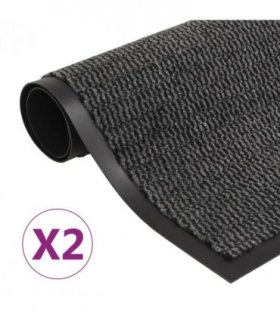 vidaXL Dust Control Mats 2 pcs Rectangular Tufted 90x150 cm Anthracite — Size: 90 x 150 cm