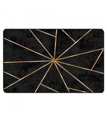 vidaXL Rug Washable Black and Gold 190x300 cm — Size: 190 x 300 cm
