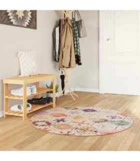 vidaXL Rug Washable Multicolour Ø 120 cm Anti Slip — Colour: blue and white