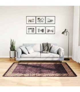 vidaXL Rug Washable 120x180 cm Black and Gold — Size: 120 x 180 cm
