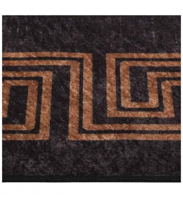 vidaXL Rug Washable 120x180 cm Black and Gold — Size: 120 x 180 cm