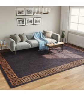 vidaXL Rug Washable Black and Gold 400x300 cm — Size: 400 x 300 cm