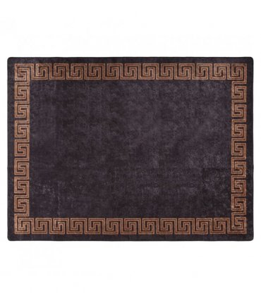 vidaXL Rug Washable Black and Gold 400x300 cm — Size: 400 x 300 cm