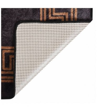 vidaXL Rug Washable Black and Gold 400x300 cm — Size: 400 x 300 cm