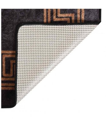vidaXL Rug Washable 80x150 cm Black and Gold — Size: 80 x 150 cm