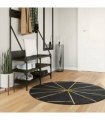 vidaXL Rug Washable Black and Gold Ø 120 cm