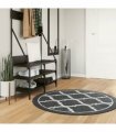 vidaXL Rug Washable Black and White Ø 120 cm — Colour: black and dark grey