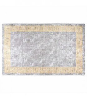 vidaXL Rug Washable 160x230 cm Grey — Colour: grey and gold, Size: 160 x 230 cm