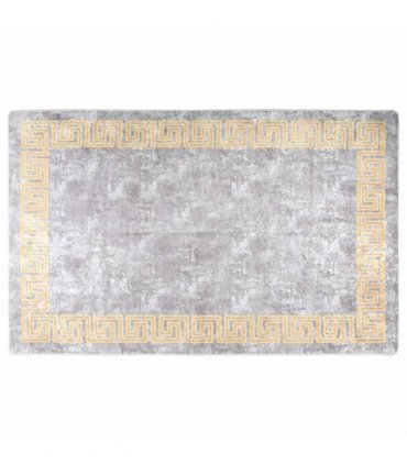 vidaXL Rug Washable 160x230 cm Grey — Colour: grey and gold, Size: 160 x 230 cm