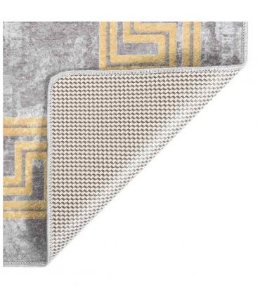 vidaXL Rug Washable 160x230 cm Grey — Colour: grey and gold, Size: 160 x 230 cm