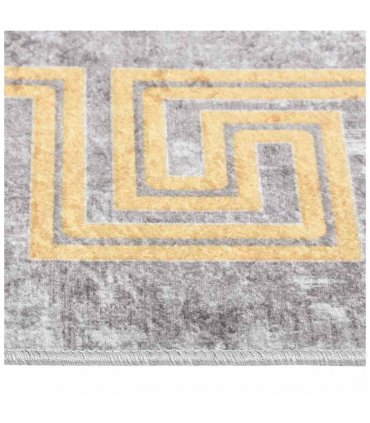 vidaXL Rug Washable 160x230 cm Grey — Colour: grey and gold, Size: 160 x 230 cm