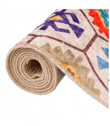 vidaXL Rug Washable Multicolour 190x300 cm — Colour: blue and white, Size: 190 x 300 cm