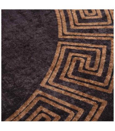vidaXL Rug Washable φ120 cm Black and Gold — Size: Ø 120 cm