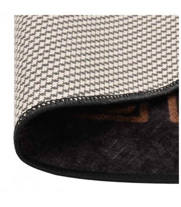 vidaXL Rug Washable φ120 cm Black and Gold — Size: Ø 120 cm