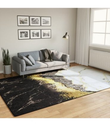 vidaXL Rug Washable Multicolour 190x300 cm — Colour: gold and white, Size: 190 x 300 cm