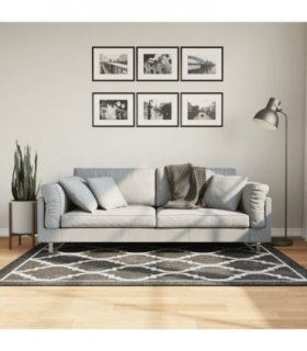 vidaXL Rug Washable Black and White 120x180 cm — Colour: black and dark grey, Size: 120 x 180 cm