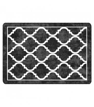 vidaXL Rug Washable Black and White 120x180 cm — Colour: black and dark grey, Size: 120 x 180 cm