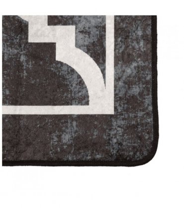 vidaXL Rug Washable Black and White 120x180 cm — Colour: black and dark grey, Size: 120 x 180 cm
