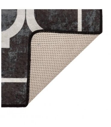 vidaXL Rug Washable Black and White 120x180 cm — Colour: black and dark grey, Size: 120 x 180 cm