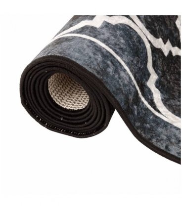 vidaXL Rug Washable Black and White 120x180 cm — Colour: black and dark grey, Size: 120 x 180 cm