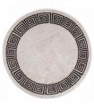vidaXL Rug Washable φ120 cm Light Beige Anti Slip — Colour: beige and black, Size: Ø 120 cm