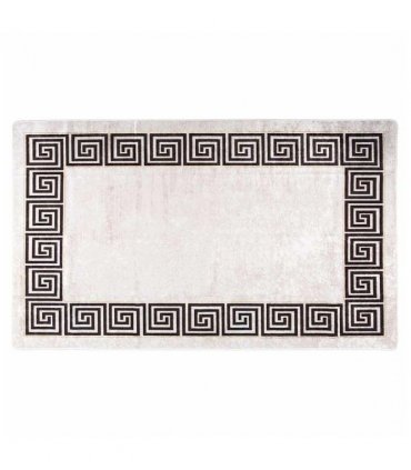 vidaXL Rug Washable 120x180 cm Light Beige — Colour: beige and black, Size: 120 x 180 cm
