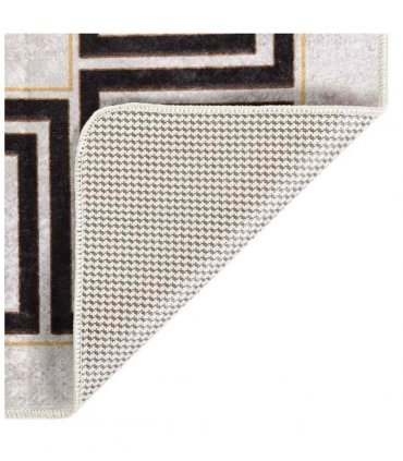 vidaXL Rug Washable 120x180 cm Light Beige — Colour: beige and black, Size: 120 x 180 cm