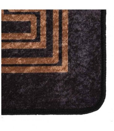 vidaXL Rug Washable 160x230 cm Black and Gold — Size: 160 x 230 cm