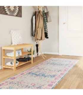 vidaXL Rug Washable Multicolour 80x300 cm — Colour: blue and pink, Size: 80 x 300 cm