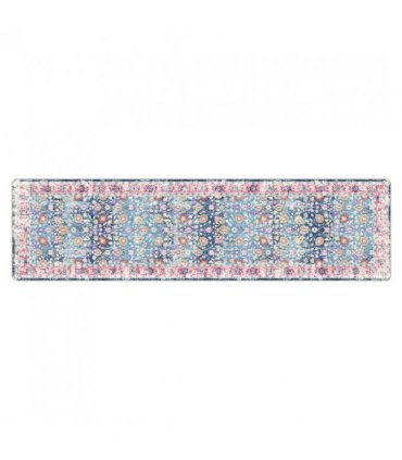 vidaXL Rug Washable Multicolour 80x300 cm — Colour: blue and pink, Size: 80 x 300 cm