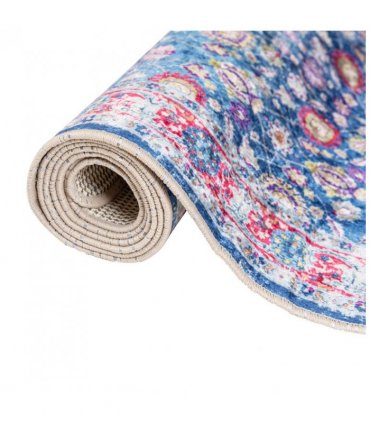 vidaXL Rug Washable Multicolour 80x300 cm — Colour: blue and pink, Size: 80 x 300 cm