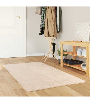 vidaXL Rug Runner MARSA Cream 80 x 100 cm Polyester and PVC
