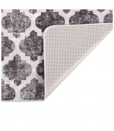 vidaXL Rug Washable 80x300 cm Multicolour — Colour: grey and white, Size: 80 x 300 cm
