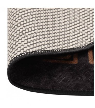 vidaXL Rug Washable Black and Gold Ø 200 cm