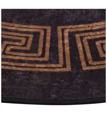 vidaXL Rug Washable Black and Gold Ø 200 cm