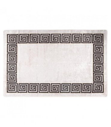 vidaXL Rug Washable 80x150 cm Light Beige — Colour: beige and black, Size: 80 x 150 cm