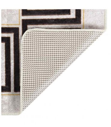 vidaXL Rug Washable 80x150 cm Light Beige — Colour: beige and black, Size: 80 x 150 cm