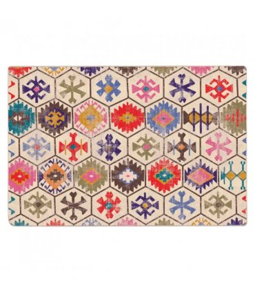 vidaXL Rug Washable Multicolour 120x180 cm — Colour: blue and white, Size: 120 x 180 cm