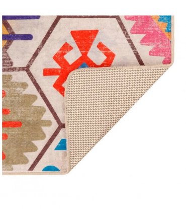 vidaXL Rug Washable Multicolour 120x180 cm — Colour: blue and white, Size: 120 x 180 cm