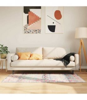 vidaXL Rug Washable Multicolour 80x150 cm — Colour: blue and pink, Size: 80 x 150 cm