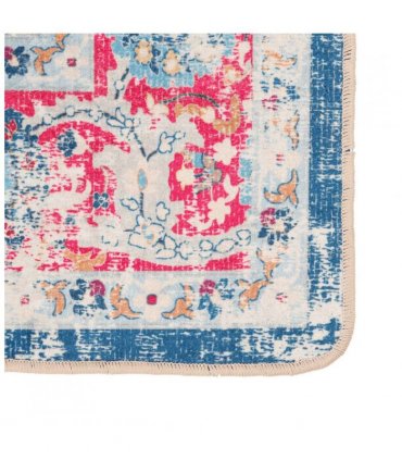 vidaXL Rug Washable Multicolour 80x150 cm — Colour: blue and pink, Size: 80 x 150 cm