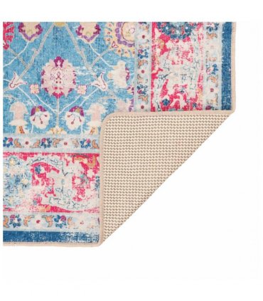 vidaXL Rug Washable Multicolour 80x150 cm — Colour: blue and pink, Size: 80 x 150 cm