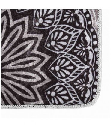 vidaXL Rug Washable 80x300 cm Multicolour — Colour: black and grey, Size: 80 x 300 cm